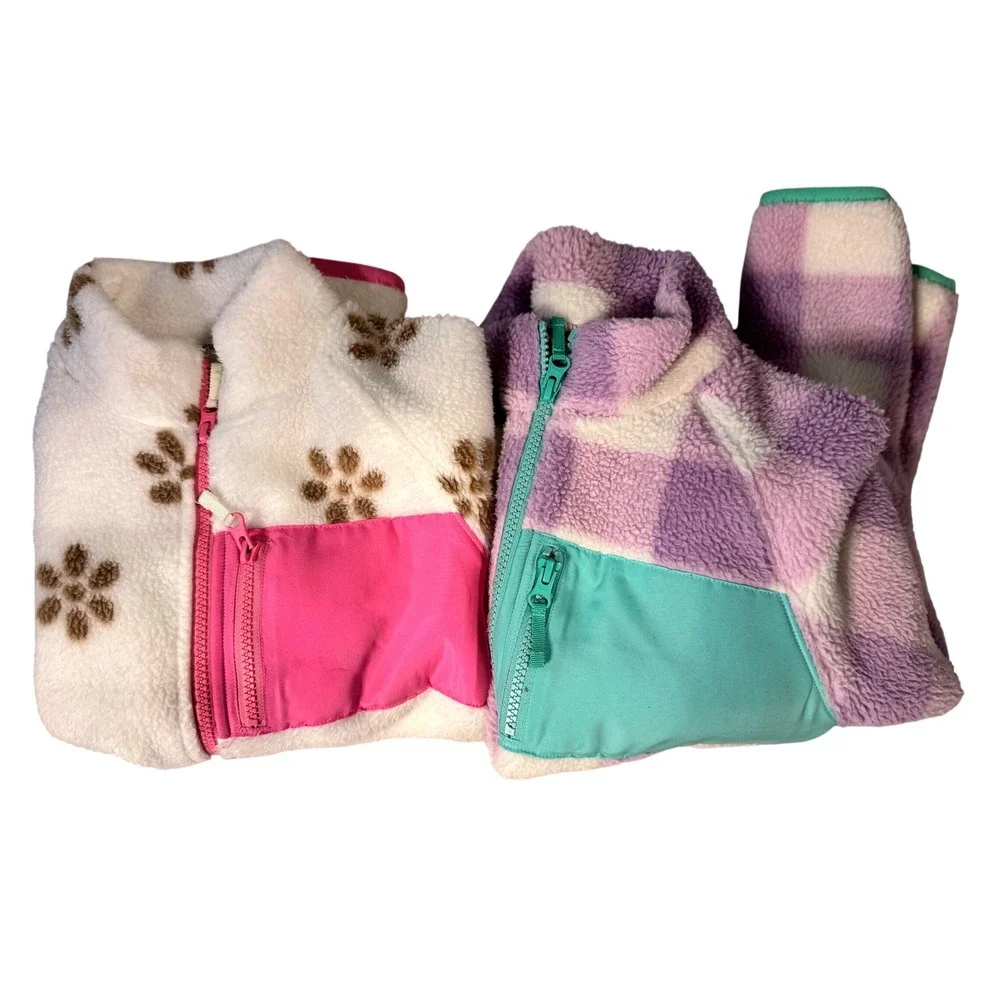 Crewcuts Kids Fleece x2 Full Zip Jacket Hoodie‎ Size M 8/9 Tie Dye